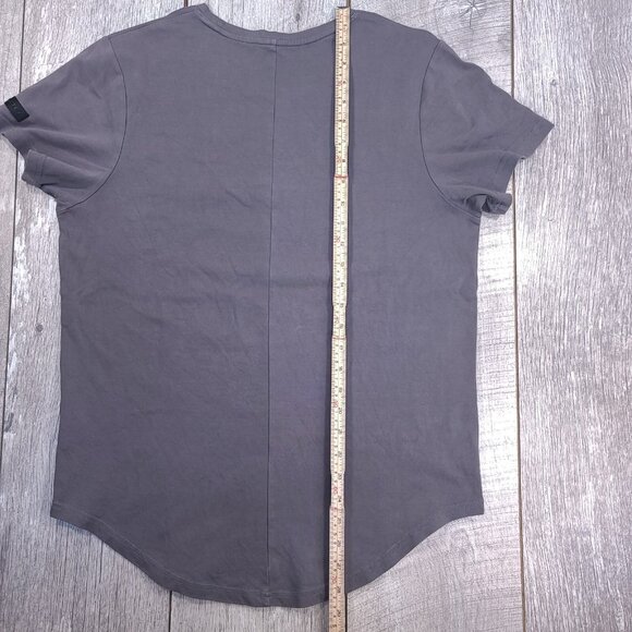 Alphalete Shirt Womens Medium Crew Neck Gray Logo Short Sleeve Athletic Top - Picture 8 of 8